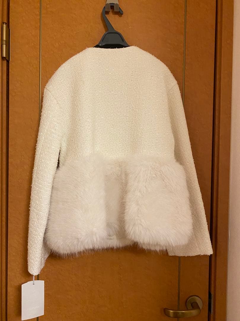 CELFORD ノーカラージャケット ホワイト