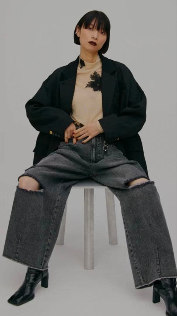 AMERI RIB SWITCHING OVER JACKET 黒 新品 タグ付