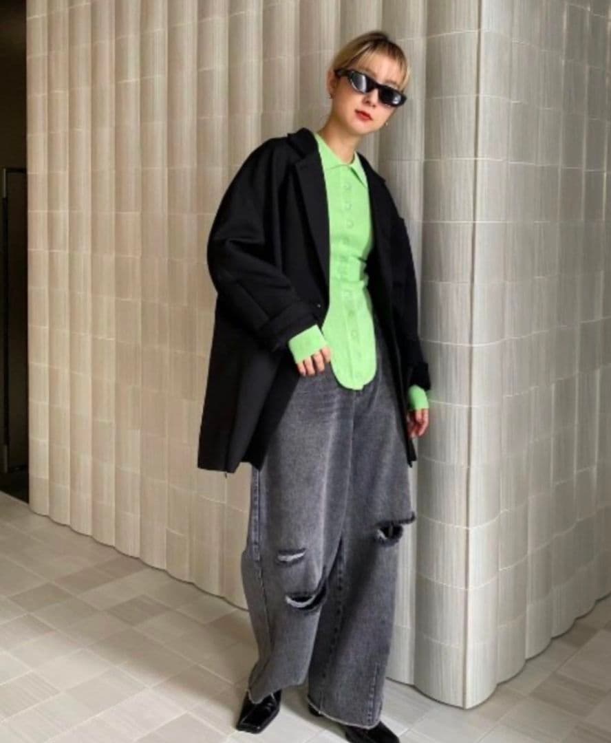 AMERI RIB SWITCHING OVER JACKET 黒 新品 タグ付