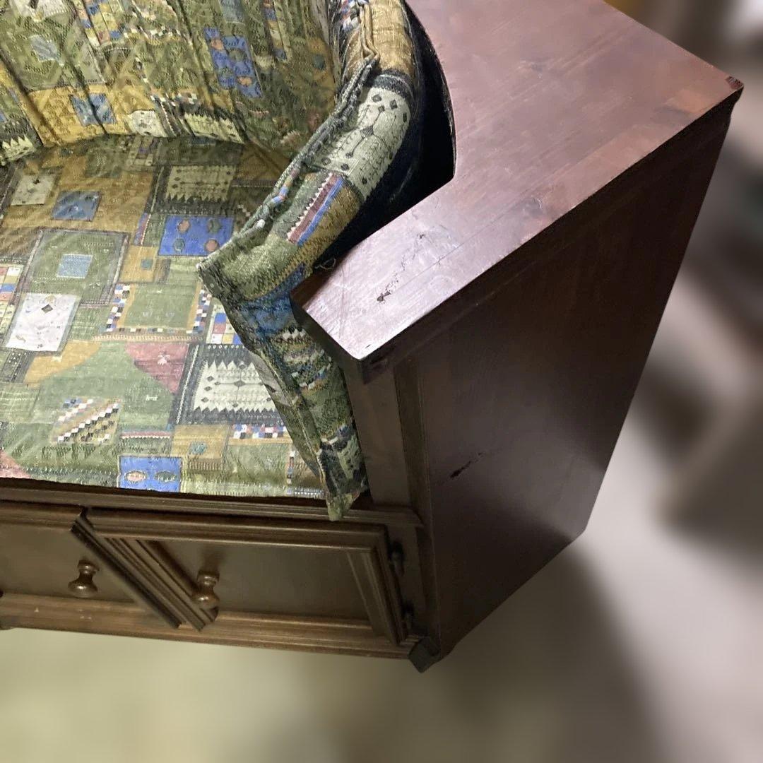 イタリア輸入品　木製コーナー　キャビネット　コーナーチェア