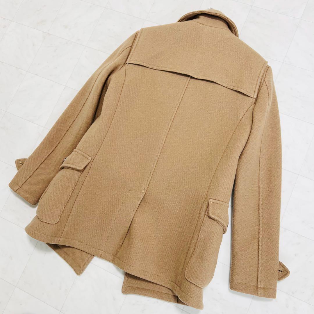 AKMエーケーエム　ダブルブレストメルトンコート　Pコート　ベージュウール