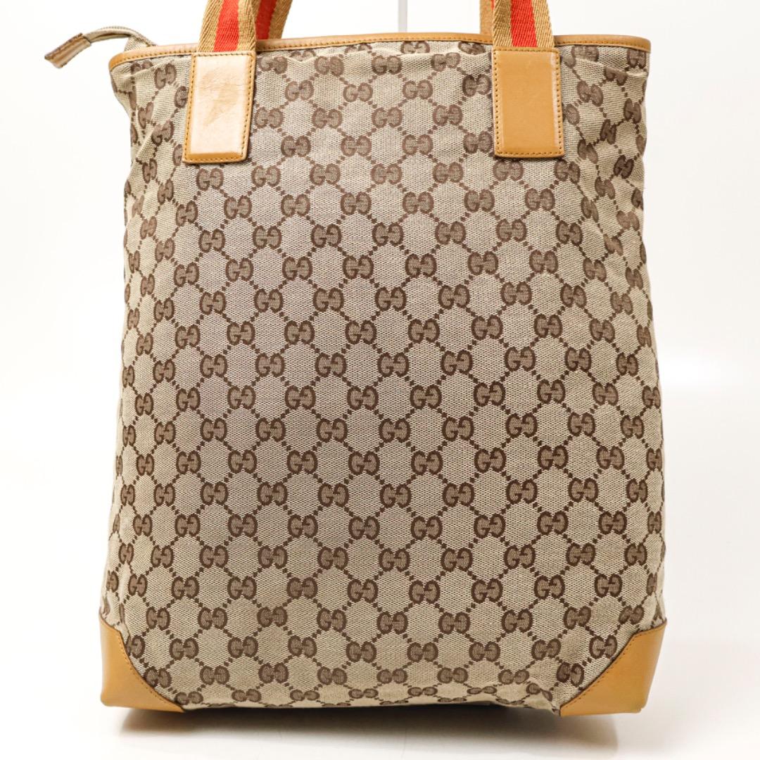 H5318-31グッチ　GGキャンバス×レザー　シェリーライントート　保存袋付
