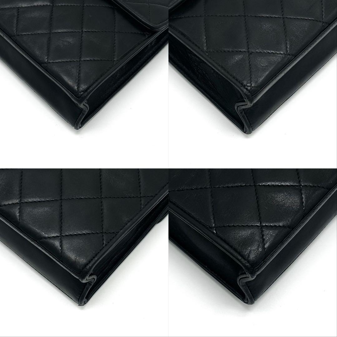 美品 シャネル チェーンショルダーバッグ フリンジ マトラッセ ココマーク 黒色