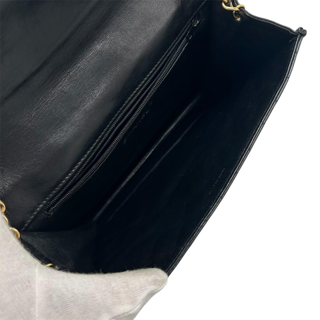 美品 シャネル チェーンショルダーバッグ フリンジ マトラッセ ココマーク 黒色