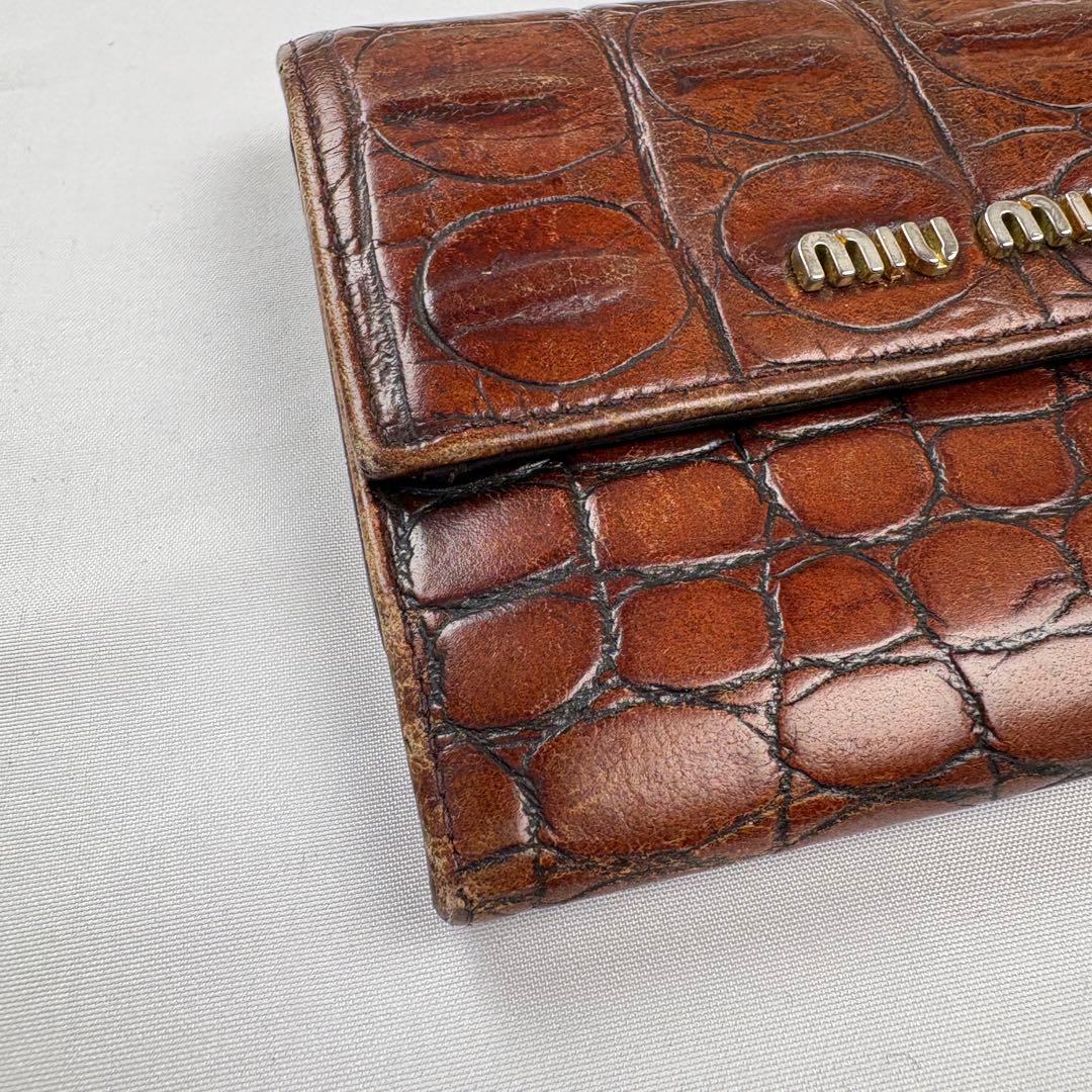 小物 Archive miu miu compact wallet brown