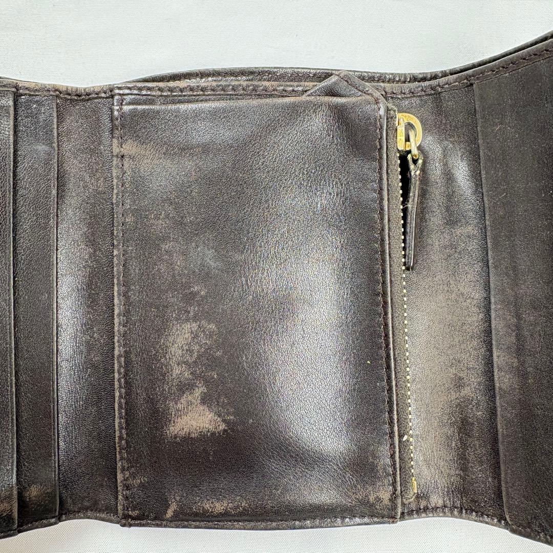 小物 Archive miu miu compact wallet brown