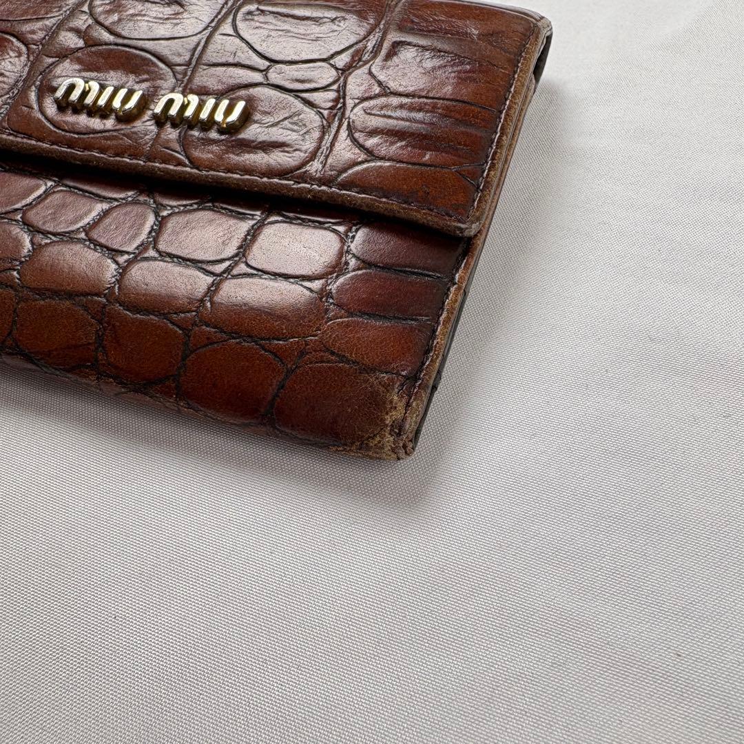 小物 Archive miu miu compact wallet brown