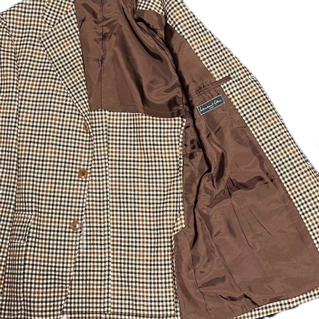 t*o様 48 L BEAMS ウール チェック ブレザー ブラウン / 日本製