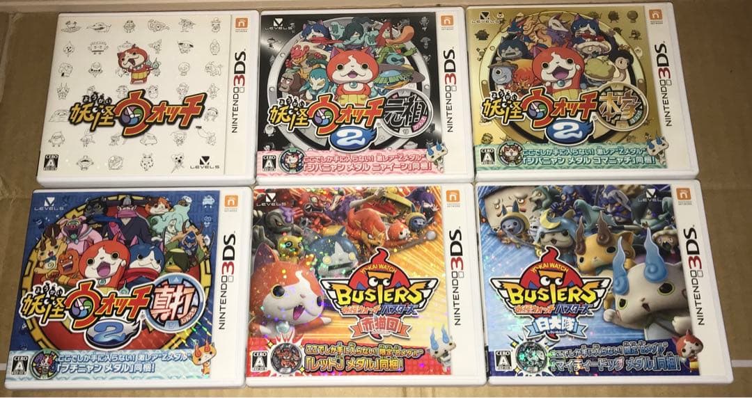 妖怪ウォッチソフトセット（初代、 元祖、本家、真打、赤猫、白犬）