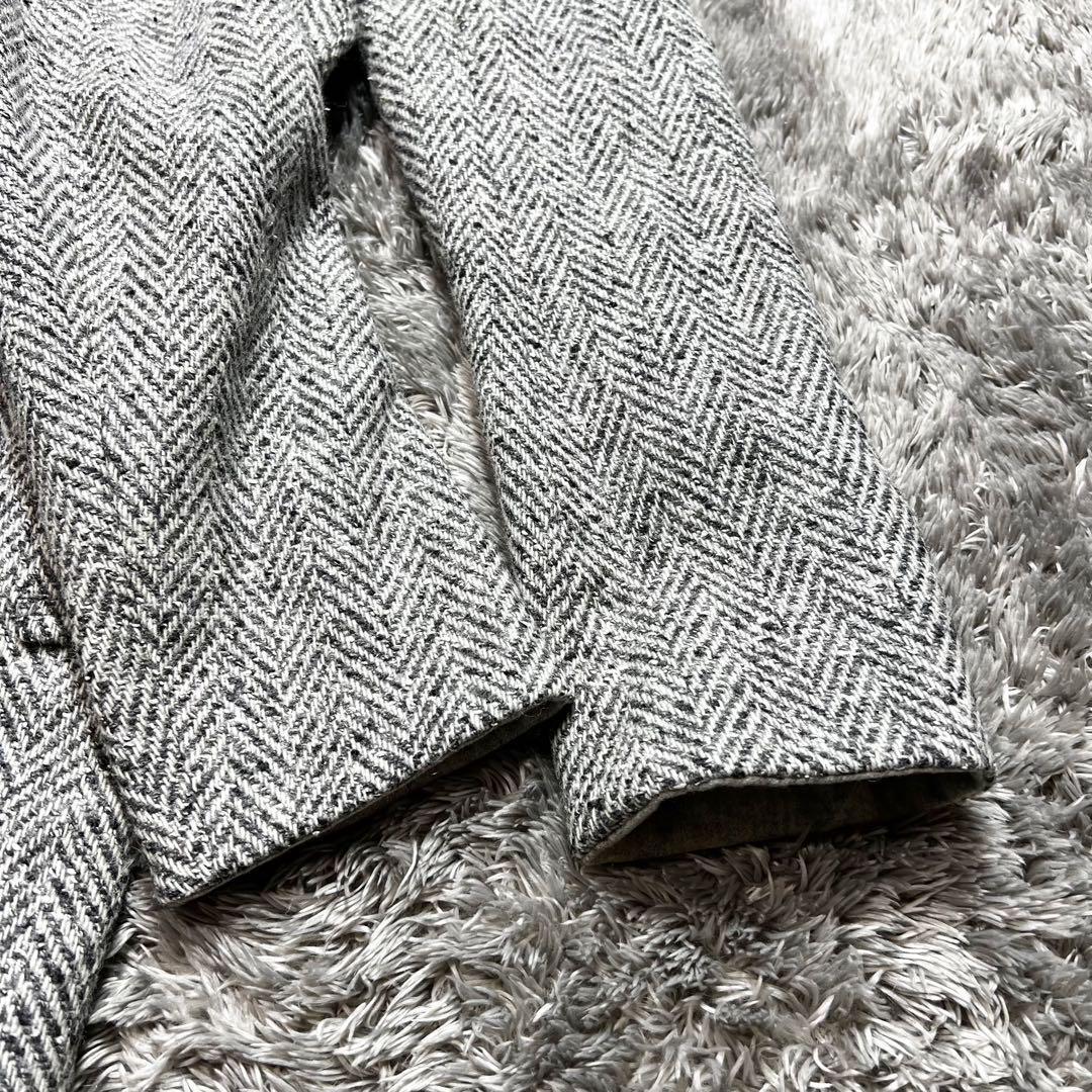 マッキントッシュ シルク混　ウール　ヘリンボーン　チェスターコート　L 美品