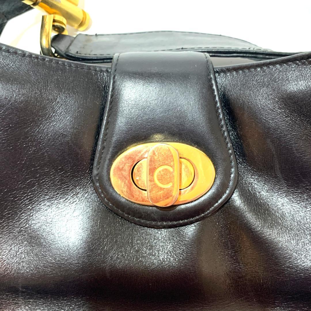 CELINE セリーヌ 黒 レザー ショルダーバッグ トート ヴィンテージ