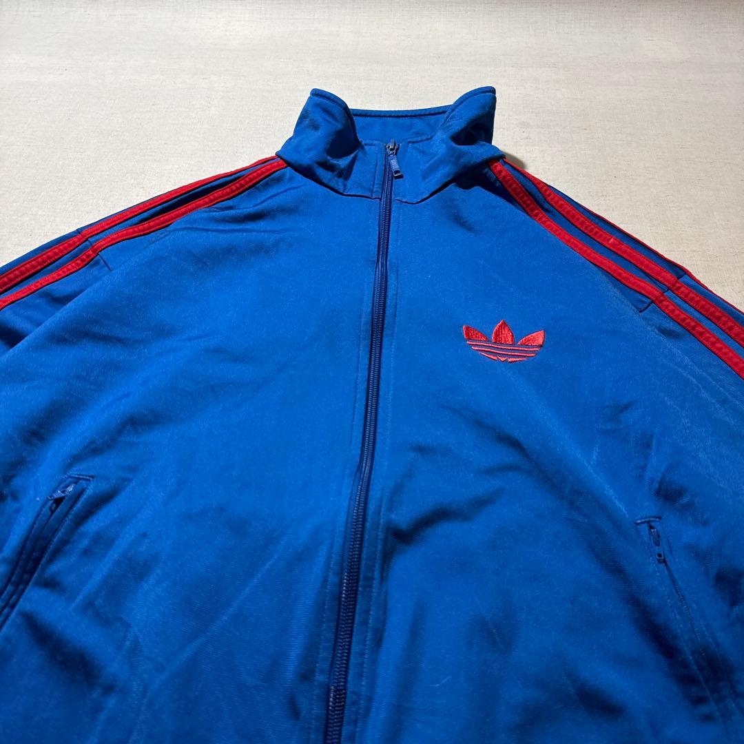 00s adidas トラックジャケット ファイヤーバード L 青×赤 ジャージ