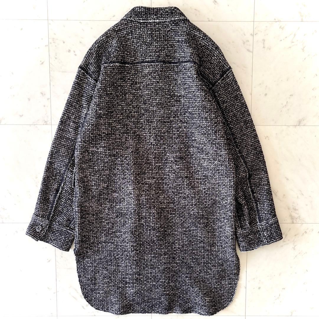 美品 マカフィー ウール混 ジャケット コート ツイードジャケット ロング丈
