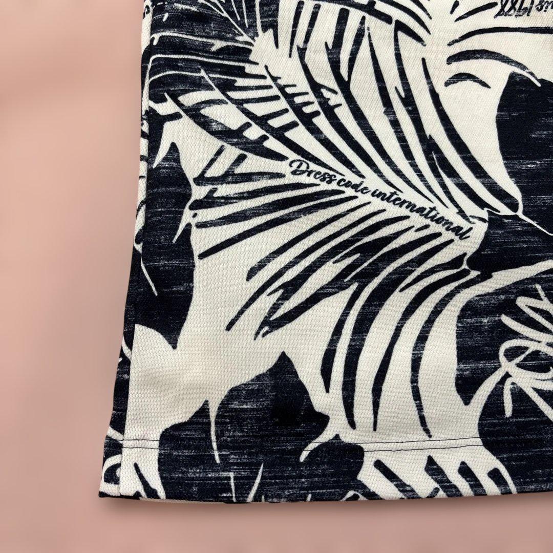 ZOYゾーイ ステンシル リーフプリントノースリーブワンピース