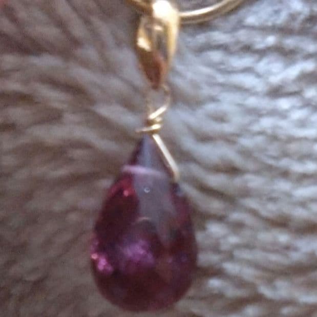 pekorin様 k18ネックレストップ　グレープガーネットあこや真珠4点