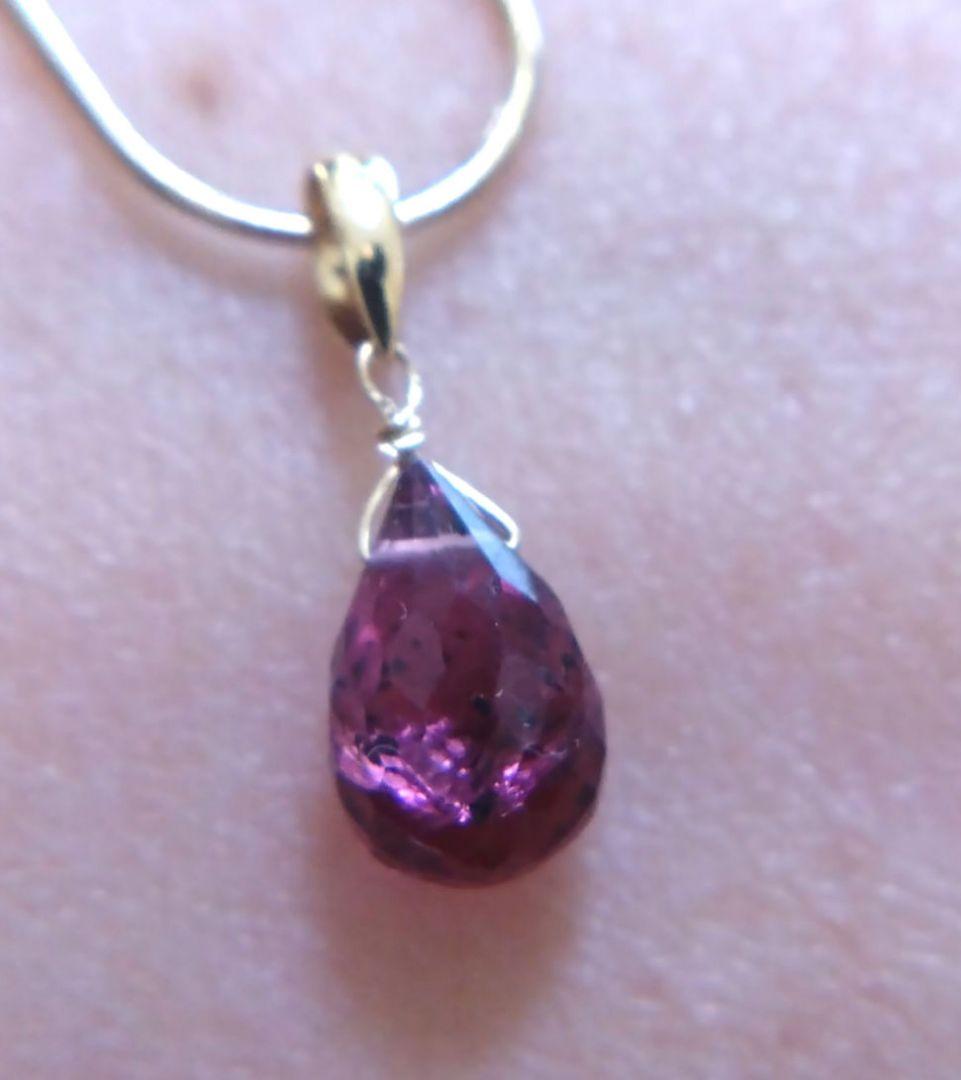 pekorin様 k18ネックレストップ　グレープガーネットあこや真珠4点