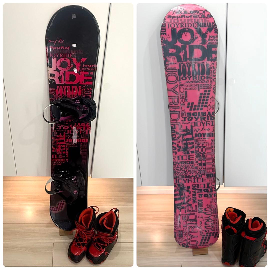 JOYRIDE 4点セット　スノーボード 黒/ピンク　145cm