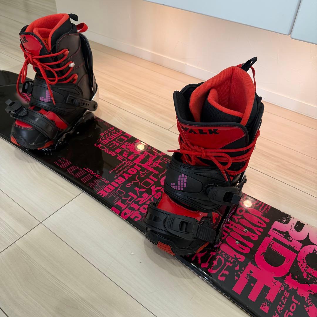 JOYRIDE 4点セット　スノーボード 黒/ピンク　145cm