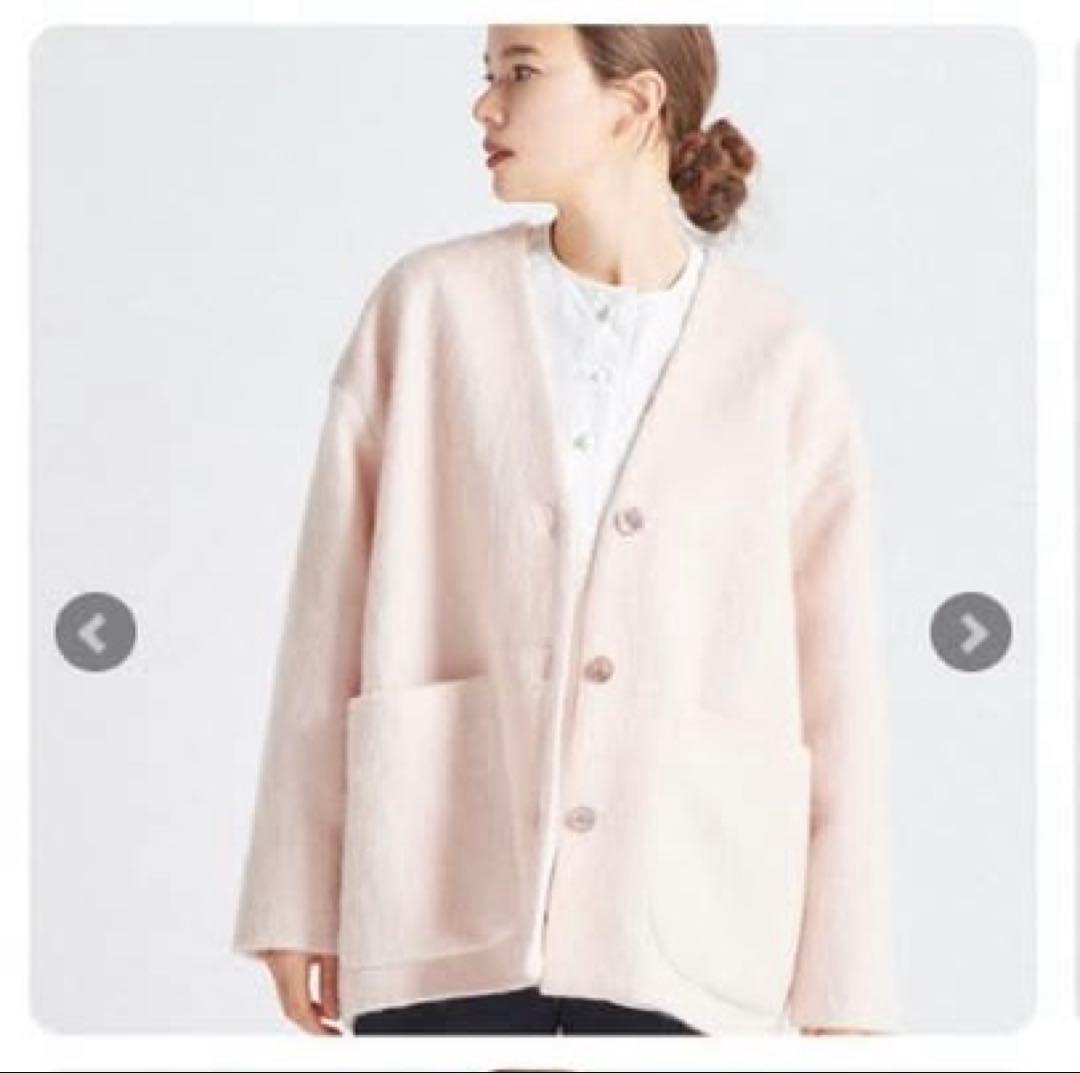 yori ウールモヘアシャギージャケット ピンク Fサイズ