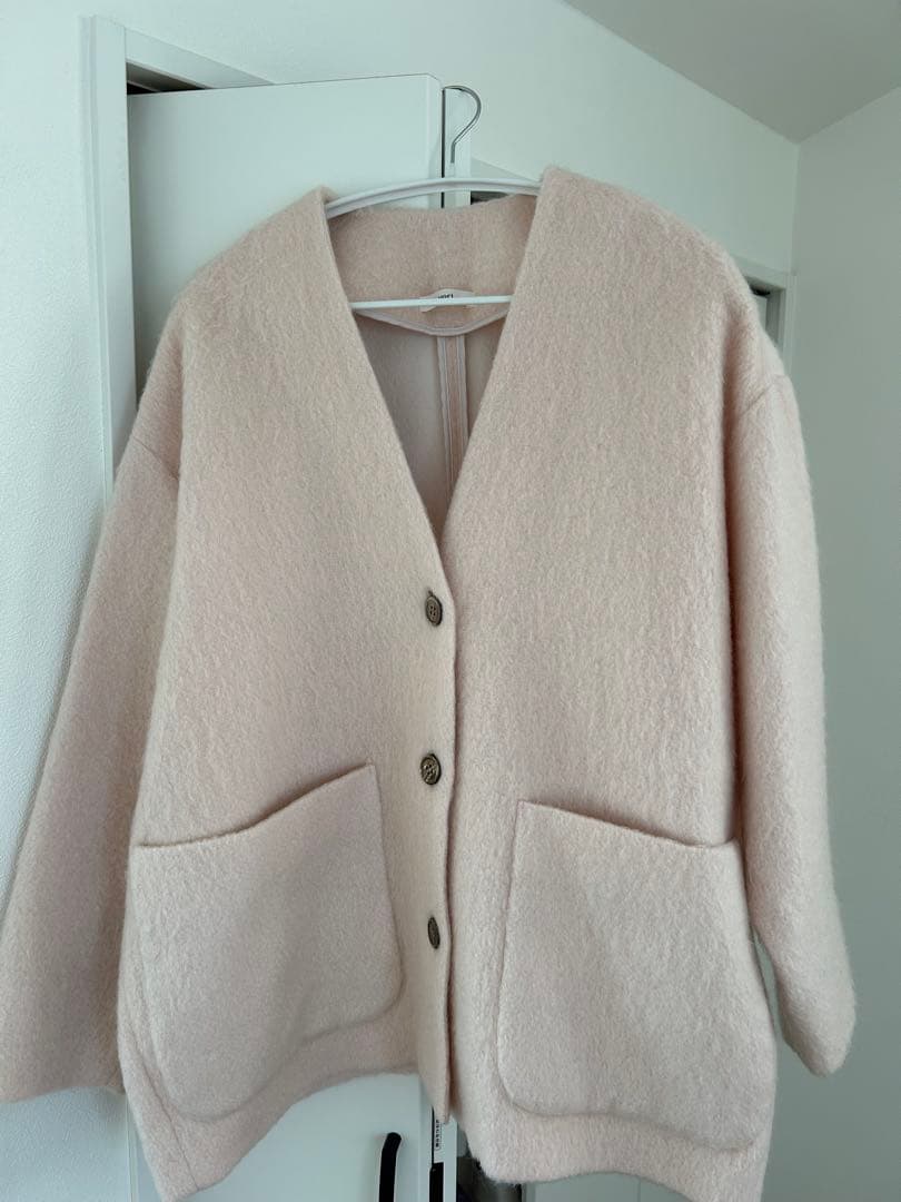 yori ウールモヘアシャギージャケット ピンク Fサイズ