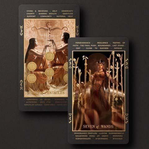 【限定特価品】高級感溢れる美しいカード✨明晰夢タロットカード ブラックver