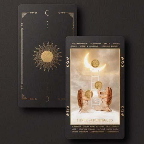 【限定特価品】高級感溢れる美しいカード✨明晰夢タロットカード ブラックver