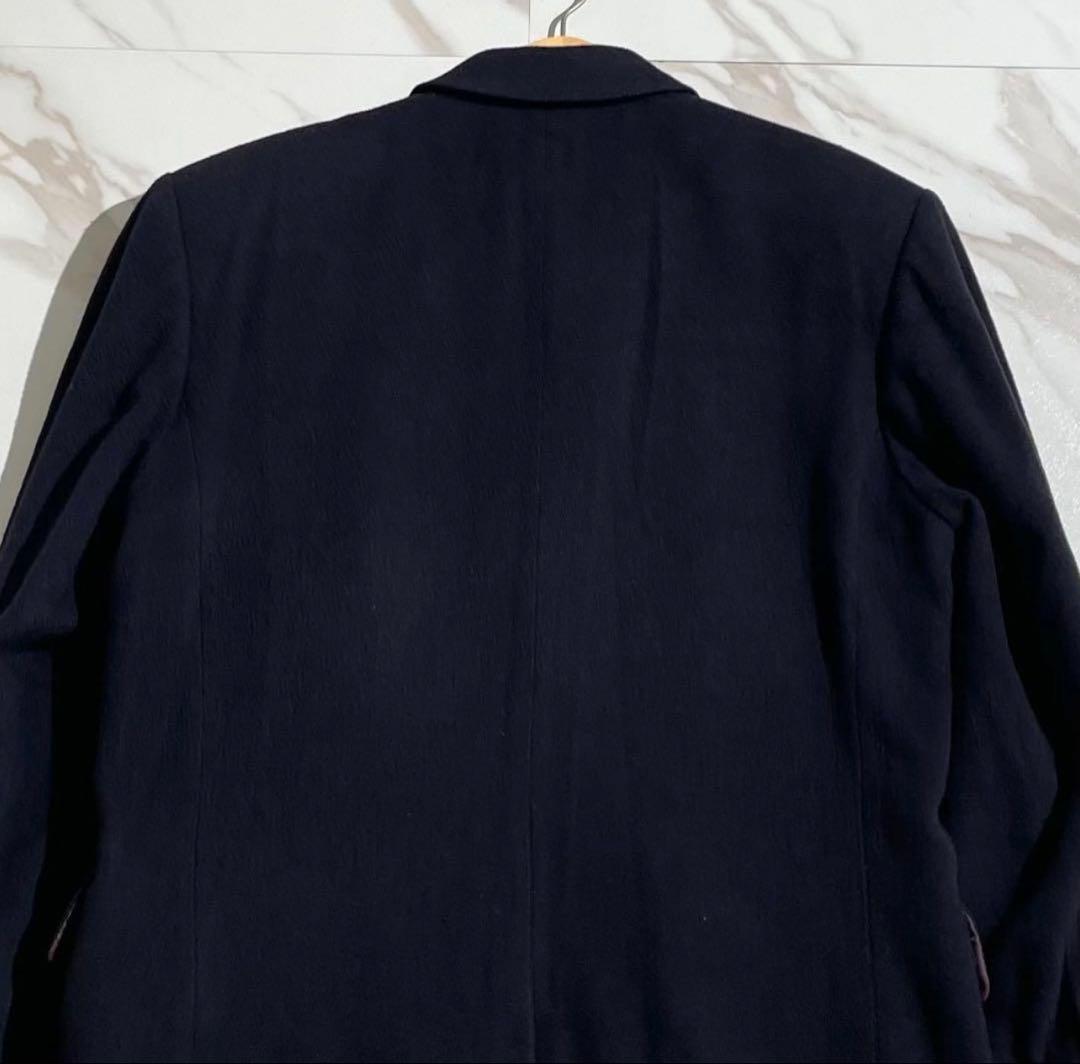 【希少】ダブルチェスターコート カシミヤ100% マキシ丈 Lサイズ ネイビー