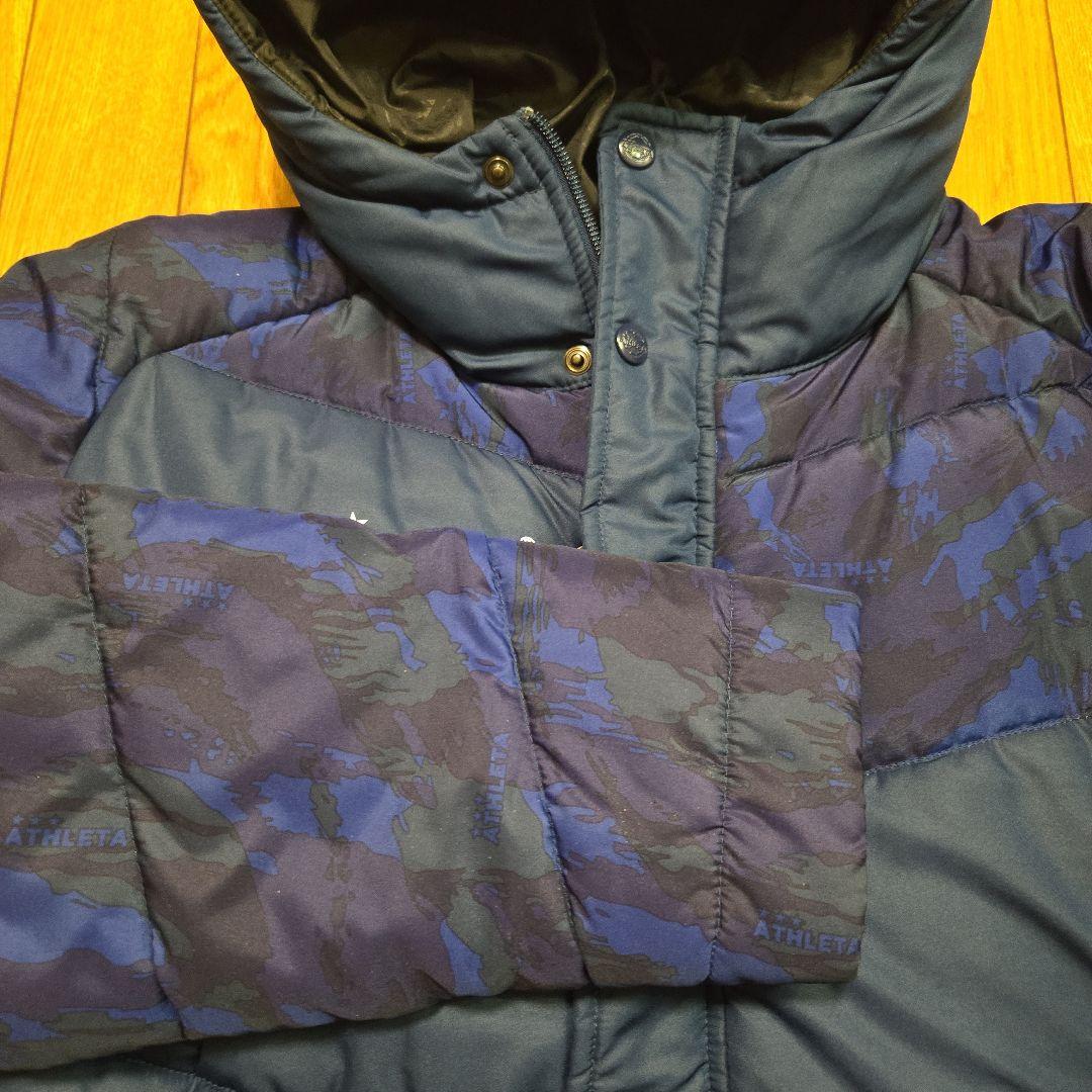 ATHLETA アスレタ ベンチコート 迷彩柄 ネイビーコート 防寒着 160