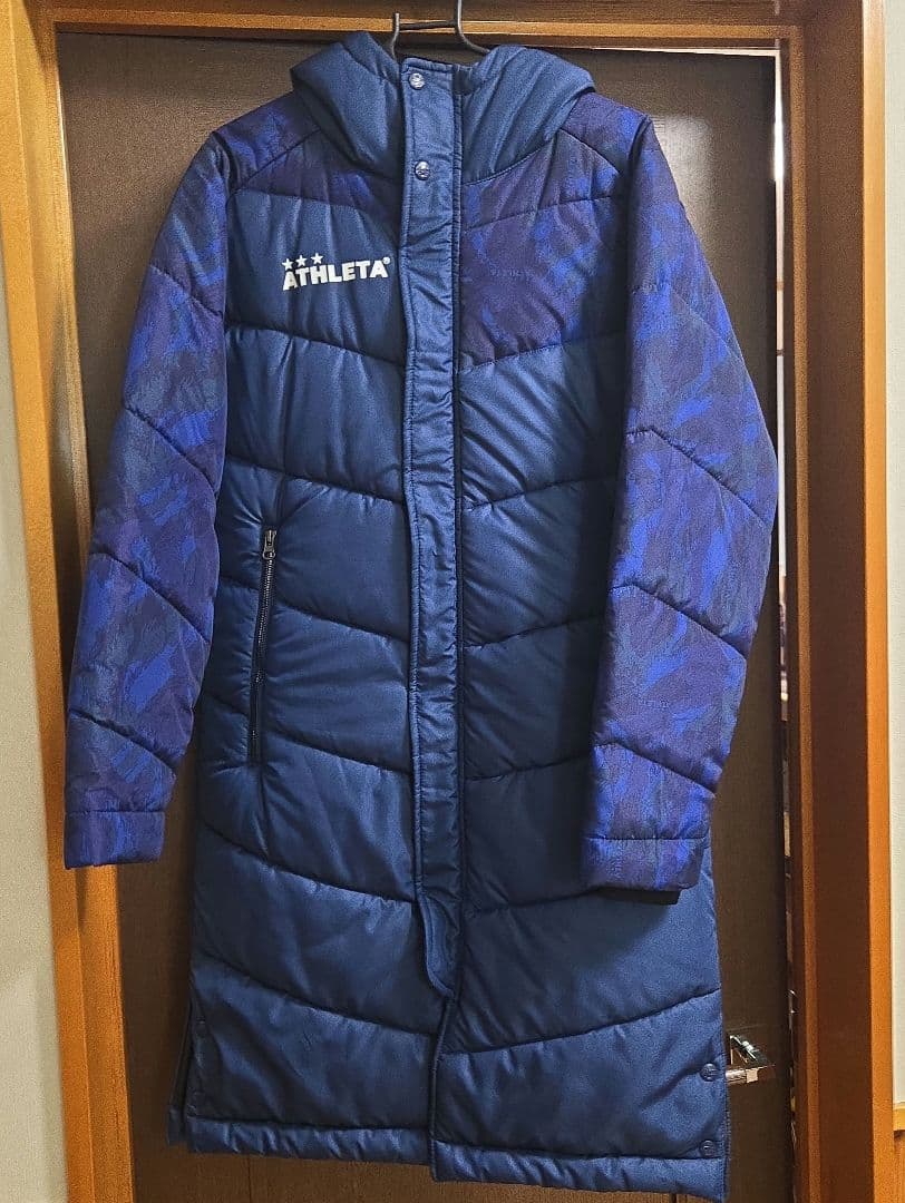 ATHLETA アスレタ ベンチコート 迷彩柄 ネイビーコート 防寒着 160