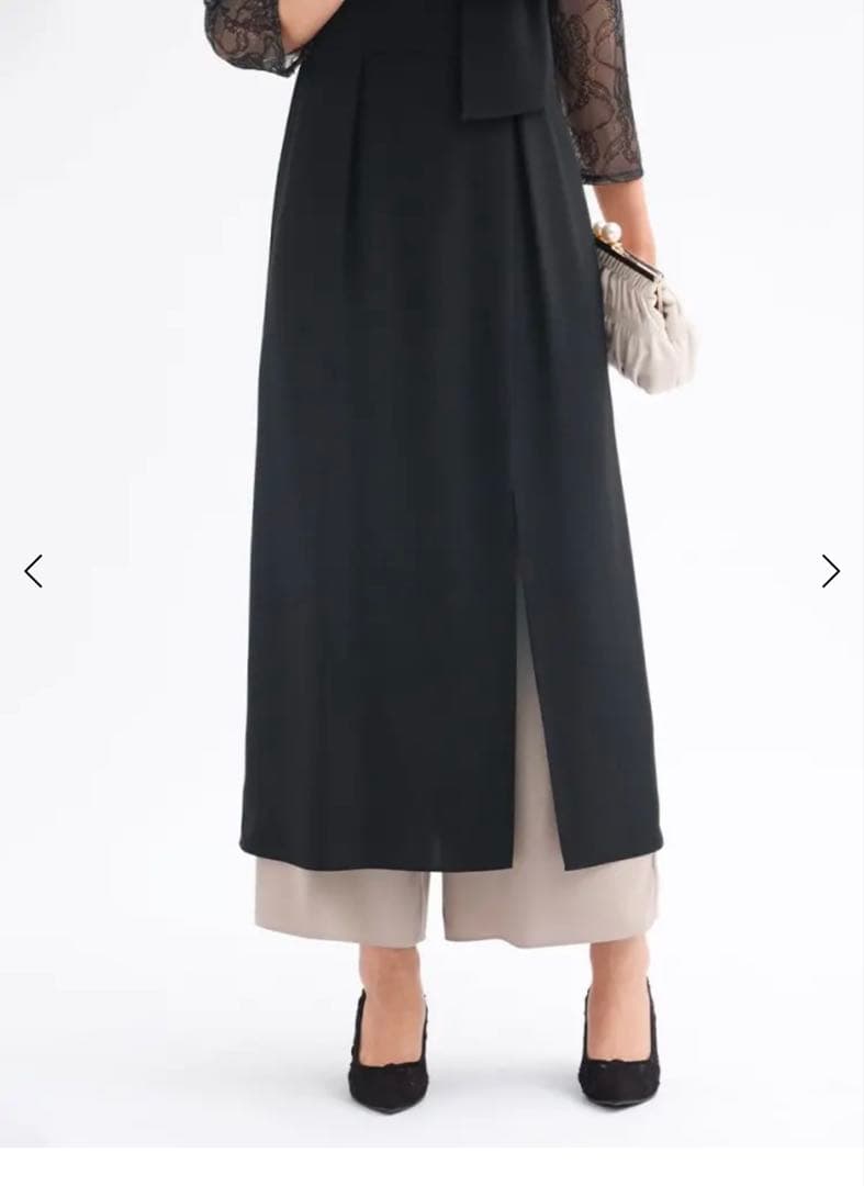 パンツレイヤードスリットドレス