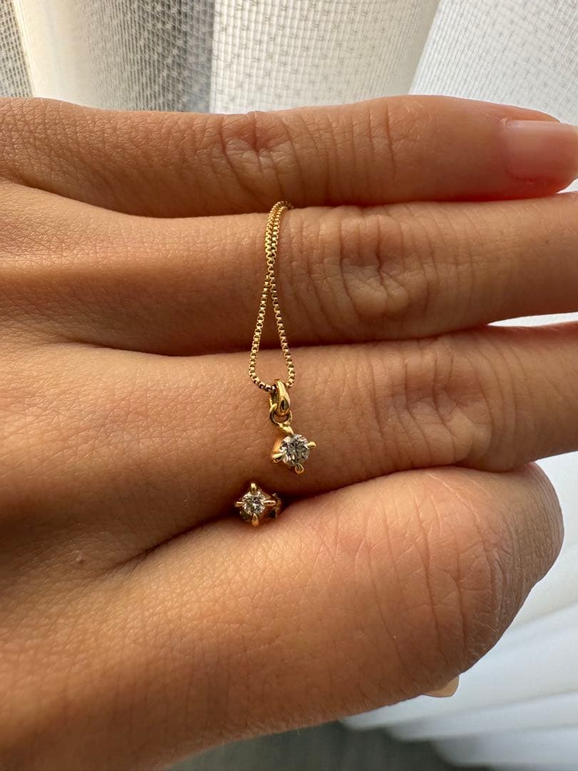 ※箱無し※廃盤　agete　K18　ダイヤモンド　スタッドピアス