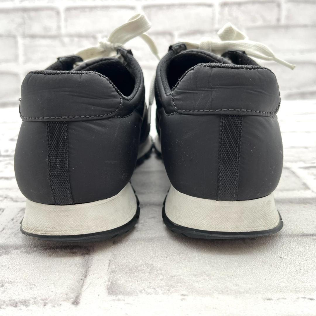 プラダ スニーカー ロゴ金具 ナイロン ブラック 黒 レディース 23.5cm