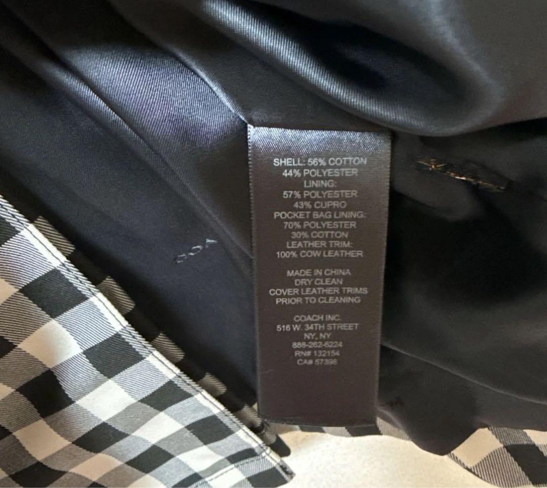 Coach ギンガムチェック　ダブルブレスト トレンチコート　04 M L