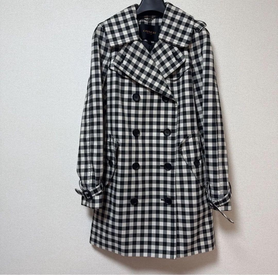 Coach ギンガムチェック　ダブルブレスト トレンチコート　04 M L