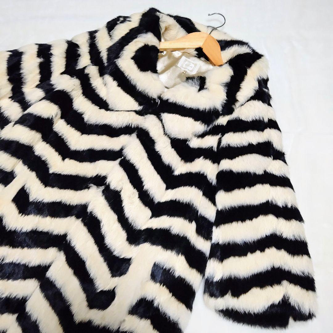 【極美品】ラビットファー リアルファー 毛皮 ボリューム ロングコート M