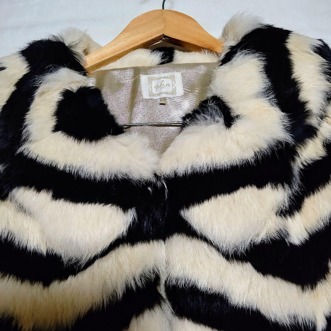 【極美品】ラビットファー リアルファー 毛皮 ボリューム ロングコート M