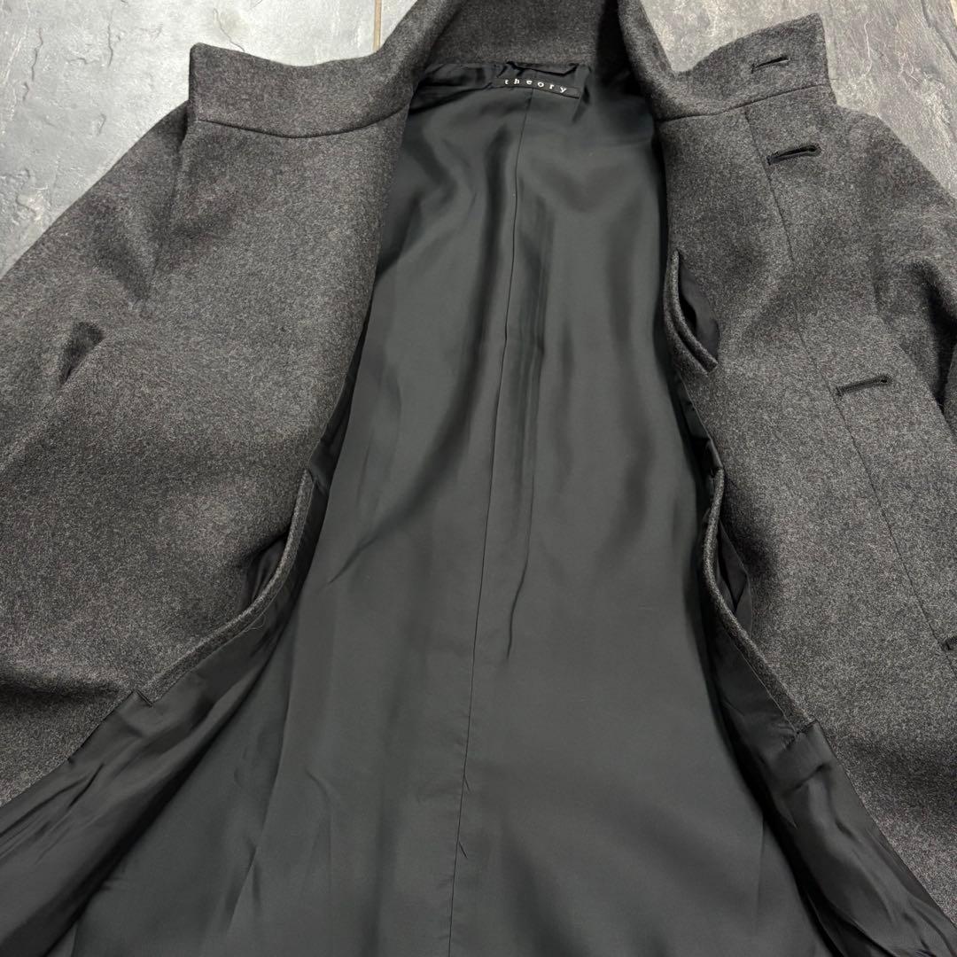Theory セオリー　メンズ　カシミヤ混ウール　スタンドカラーコート　比翼仕立