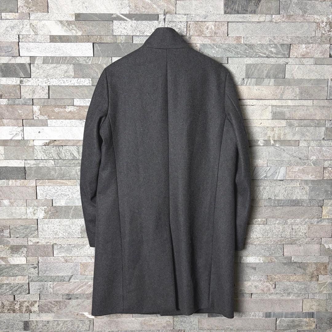 Theory セオリー　メンズ　カシミヤ混ウール　スタンドカラーコート　比翼仕立