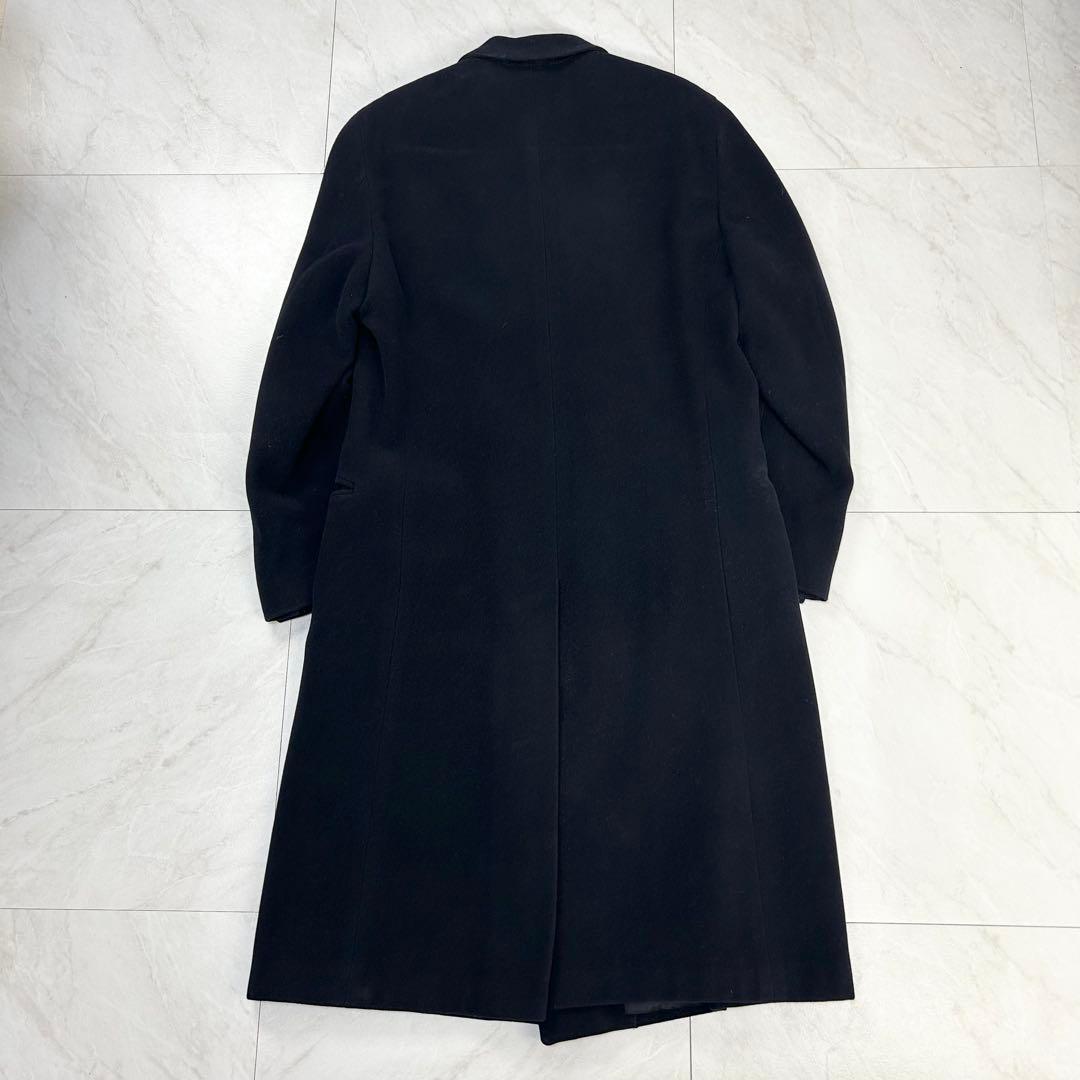 極美品 ジョルジオアルマーニ ウール ダブル チェスターコート 48 ネイビー