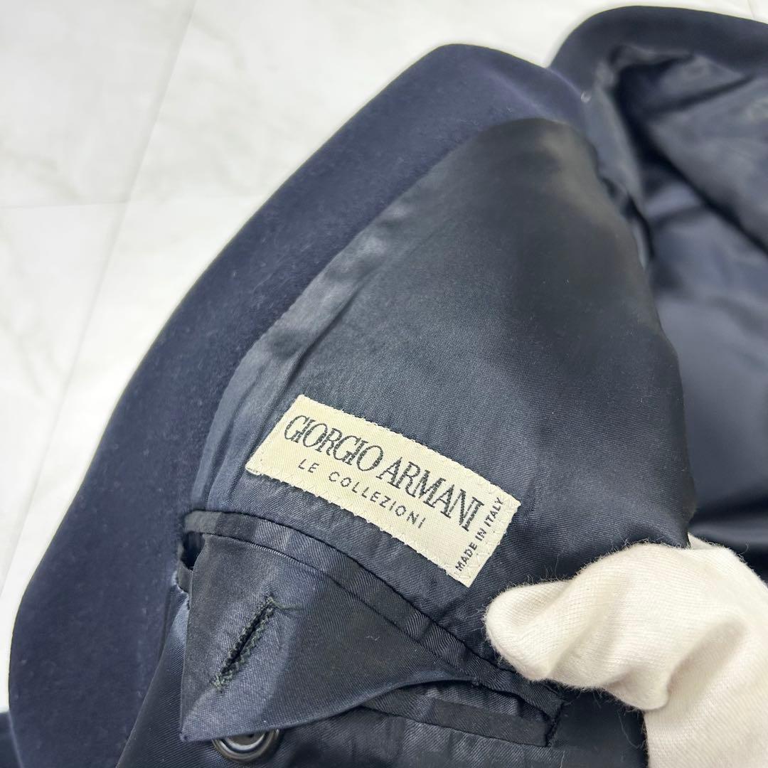 極美品 ジョルジオアルマーニ ウール ダブル チェスターコート 48 ネイビー
