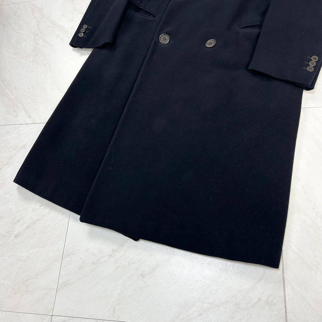 極美品 ジョルジオアルマーニ ウール ダブル チェスターコート 48 ネイビー