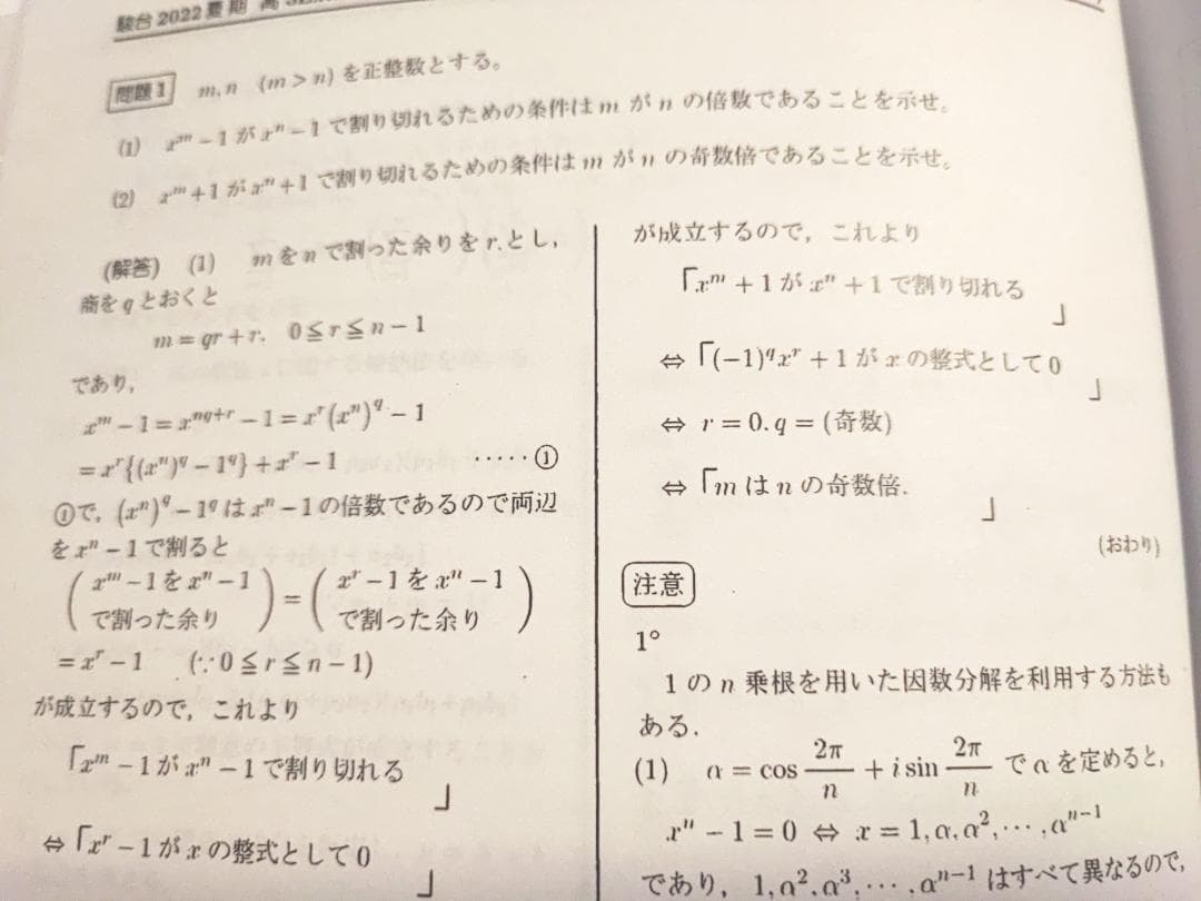駿台の22年度高３エクストラα数学三森先生プリントフルセットとおまけ板書　鉄緑会
