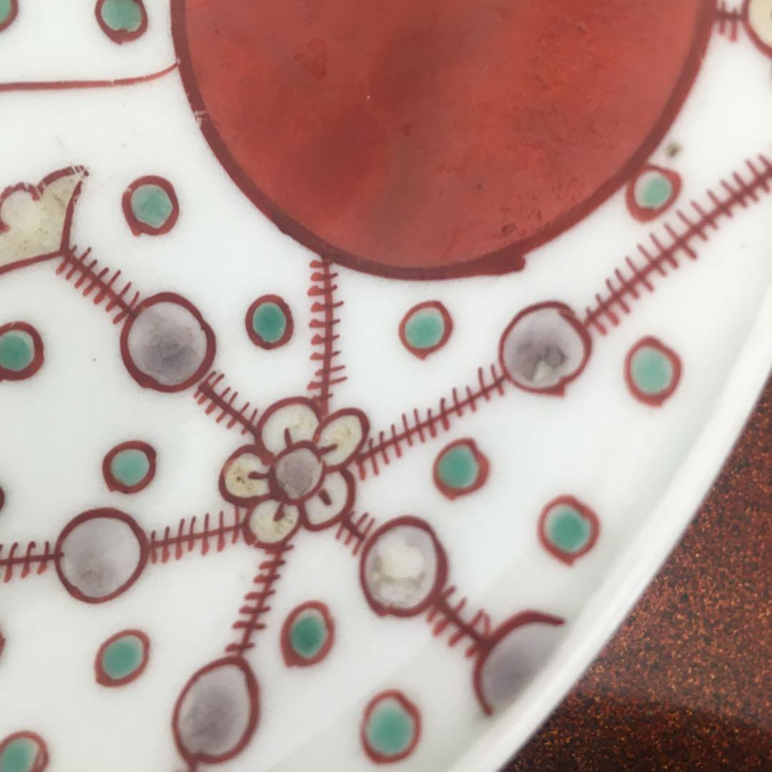 kitty様リクエスト　古伊万里　赤玉瓔珞文　中皿3客　17cm