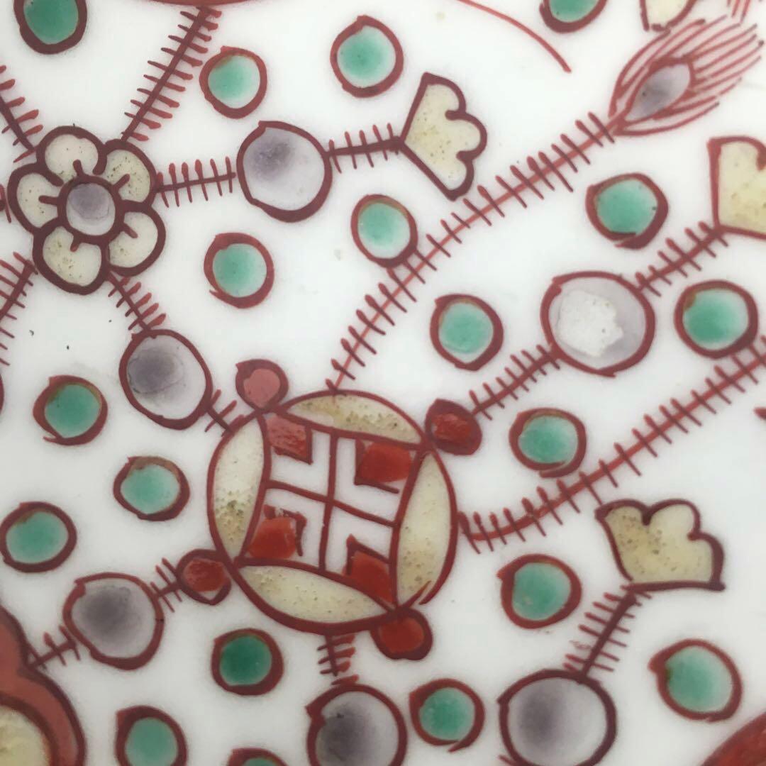 kitty様リクエスト　古伊万里　赤玉瓔珞文　中皿3客　17cm
