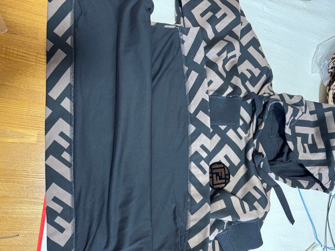 フェンディFFロゴパターン フード付ズッカ柄サイズS