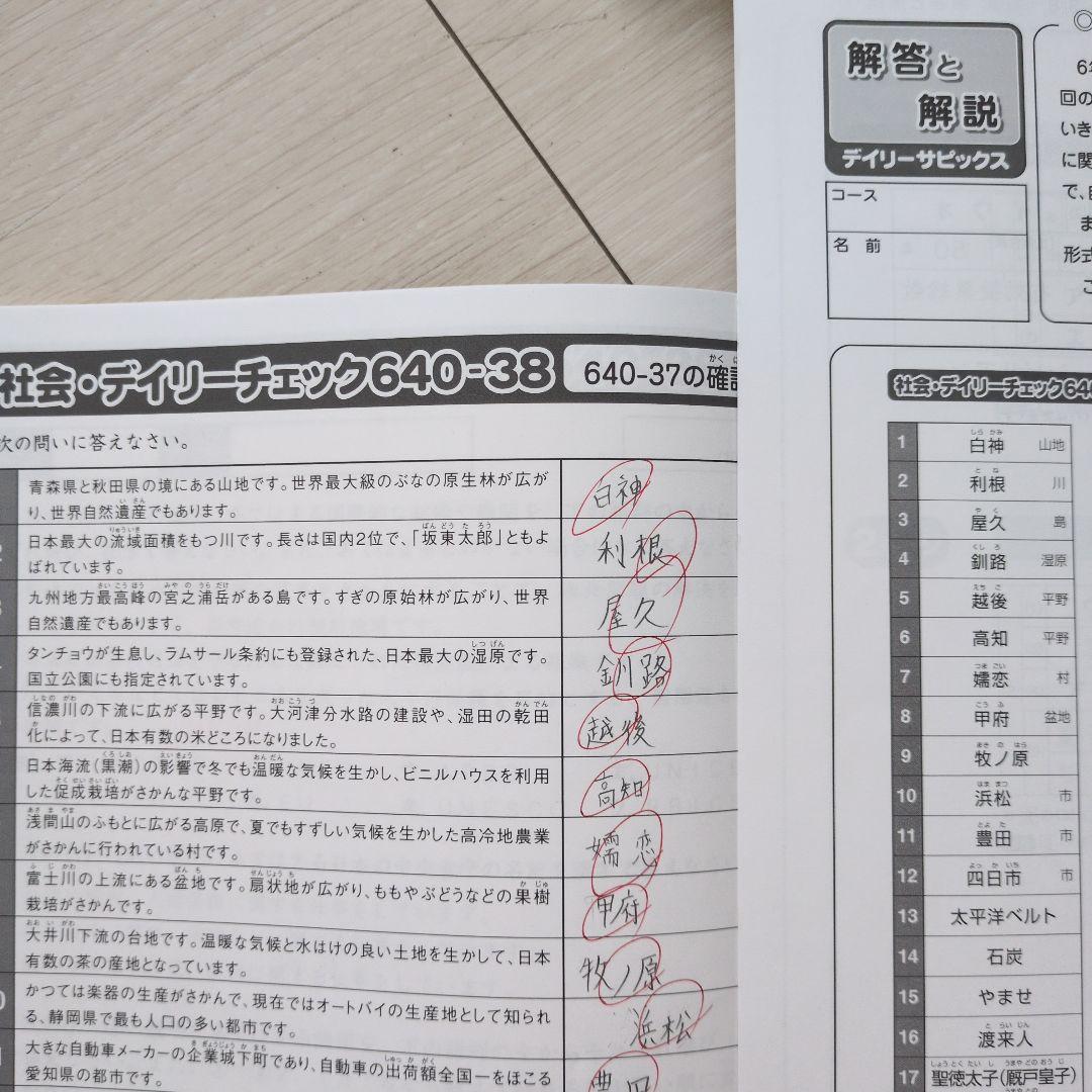 SAPIX 小学6年社会 デイリーサピックス