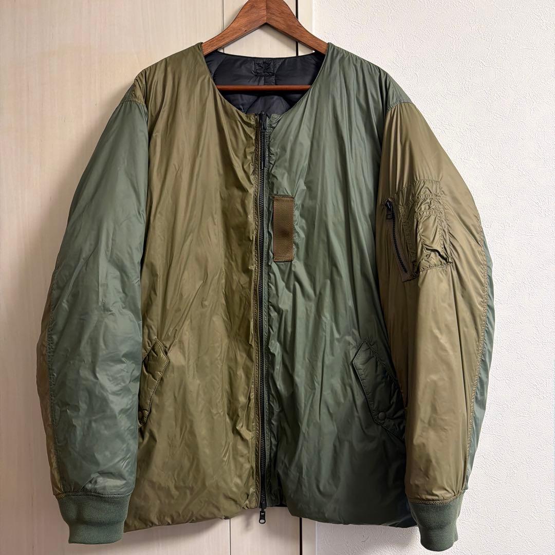 TAION リバーシブル MA-1 インナーダウン ジャケット カーキ×ブラック