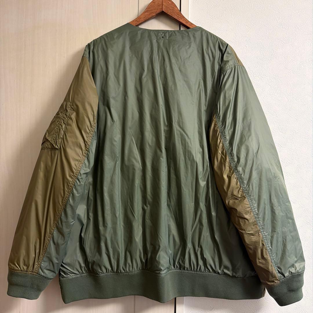 TAION リバーシブル MA-1 インナーダウン ジャケット カーキ×ブラック