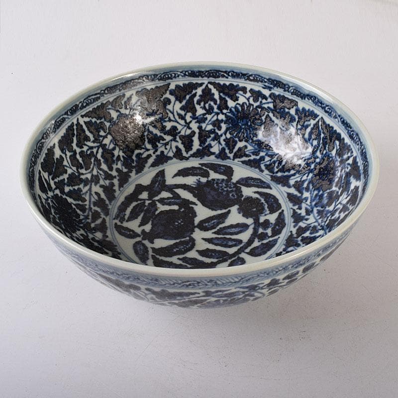 Qucollect　中国　青花　纏枝花弁文　大鉢　M　R8190