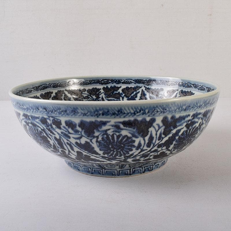 Qucollect　中国　青花　纏枝花弁文　大鉢　M　R8190